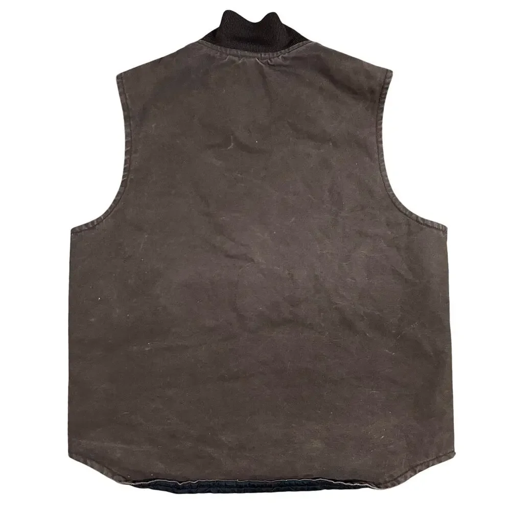 Noble Outfitters Canvas Vest Brown Men’s Medium Quilted Workwear Zip Vintage